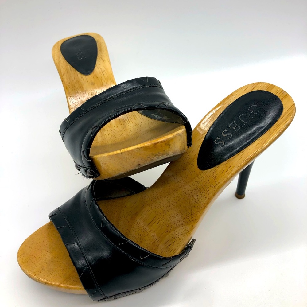 Wooden Style High Heeled Guess Stilettos